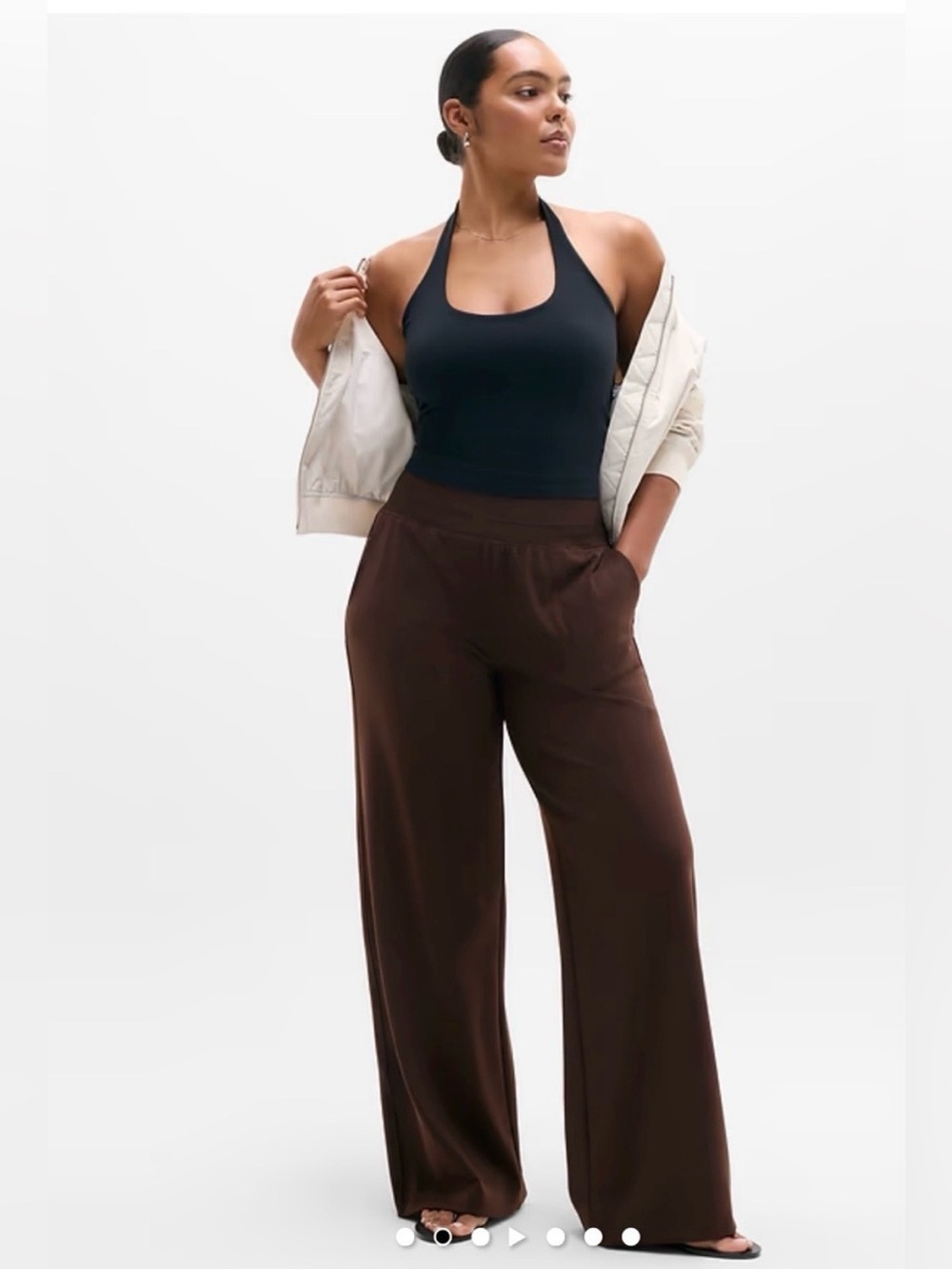 NWOT- -Athleta Brown Venice Wide Leg Pant, Extra Small Petite